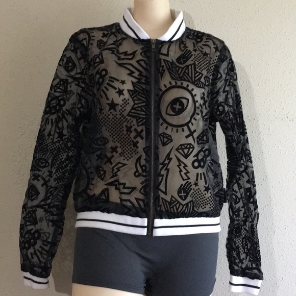 Reebok Jackets & Blazers - 💕HP💕 Reebok Sheer Burnout Bomber Jacket